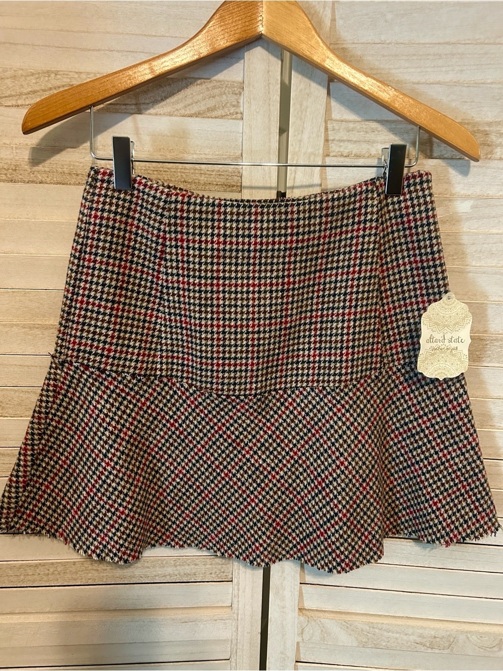 NWT Altar’d State Plaid Academia Mini Skirt  Size Small